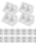 20 Pack Plastic Corner Brackets With Four Hole Design For Cupboards And Cabinets White Drawer Corner Supports