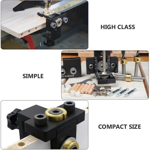 Precision Woodwork Hole Punching Locator Tool Set For Furniture Building And Diy Pros showing a compact heavy-duty design for accurate drilling layouts.
