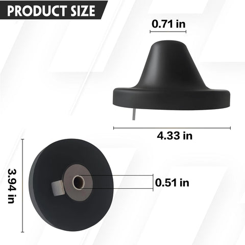 Black rear bumper hood stop cone mount for Freightliner Cascadia 2008–2017; 2-pack, left or right.