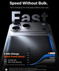 Straight Up Top Shelf MagSafe Power Bank With Hella Fast 18W Charging pulls a solid 5000mAh capacity, showing charging stats.