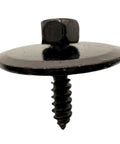 20 Pack Bulletproof Hex Head Sheet Metal Screws For Splash Shield And Undercover Trim Panels Fender Liner Fasteners close-up of a black hex head screw