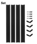 4 Pcs V Slot 2020 Aluminum Extrusion Profile European Standard 350mm X 20mm Anodized Black Linear Rail Frame For 3D Printers CNC DIY For Your Next DIY Build And Rig, 4-set with T-nuts and corner brackets