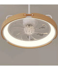 Kick Up Your Style With This Sleek Round Led Chandelier Ceiling Light Fixture Featuring Adjustable Color Settings And Modern Glow Ideal For Living Room Dining Bedroom Decor A True Game Changer - wooden framed, round LED chandelier with transparent fan design.