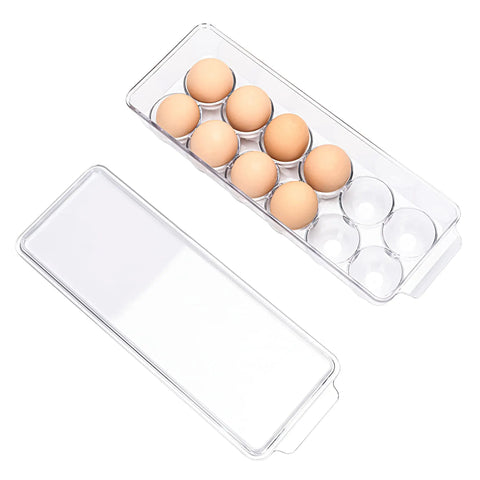 Clear Fridge Egg Organizer For 12 Eggs Stackable Holder Keeps Your Refrigerator Neat See Through Egg Container For Easy Kitchen Storage And Quick Inventory Grab N Go