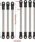 Stainless Steel 5mm Link Rods Set With M4 Rod Ends For 1X10 RC Crawler 275mm Wheelbase 4 Link Suspension Chassis Upgrade