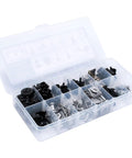 120 Piece Engine Cover Fastener Clip Kit For Audi Porsche VW Skoda, all-in-one assortment in clear plastic storage box