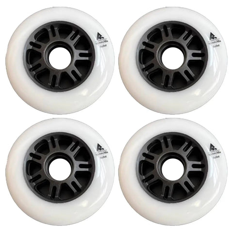 88A Inline Skate Wheels 76mm And 90mm Replacement Set For Roller Blades, elastic PU white wheels without bearings