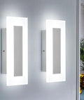 Modern Dope LED Wall Sconce Set In Chrome With Frosted Acrylic Warm White Light 6000K Energy Saving 6W Installed Indoors