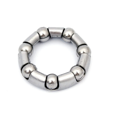 Straight Up Replacement Bicycle Crank Ball Bearings Five Sixteen Inch Steel Grade Set Of Four close-up showing sealed steel balls and connectors.