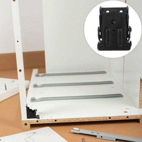 Heavy Duty Folding Cabinet Hinges Eight Piece Kit Smooth Swinging Action close-up on installed bracket in furniture assembly.