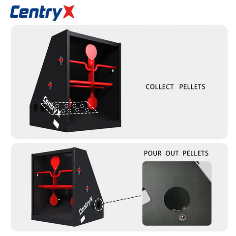 Airgun Ready Trap Target Pellet Collector With Resetting Target Includes 20 Paper Targets 7x9 Inches And 3 Spinner Targets Built Tough