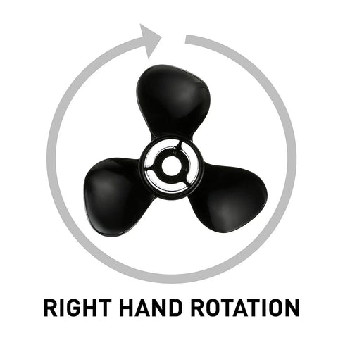 Black Max 3 Blade Aluminum Propeller For Outboard Boats, 14 Inch Diameter, 23 Inch Pitch, Right Hand Rotation, top view