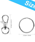 Heavy Duty Metal Lobster Claw Clasp Set With Key Rings And Clips For Crafting 32mm clasp and 25mm ring sizes shown