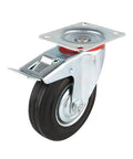 Heavy Duty Retractable Stainless Steel Wheels 4 Pack 75mm swivel caster with rubber brake for carts and furniture.