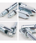2 Pieces Jack Joint Metal Tool Kit with Dual Pump Horizontal Jack Parts and Oil Seal, close-up of U joint and metal components