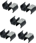 10 Pack Multipurpose Felt Chair Glides For Cantilever Chairs Floor Protectors And No Scratch Furniture Pads shown in black and gray