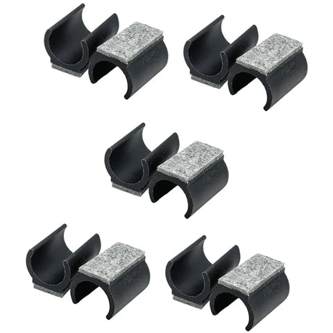 10 Pack Multipurpose Felt Chair Glides For Cantilever Chairs Floor Protectors And No Scratch Furniture Pads shown in black and gray