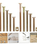 100 Piece M6 Zinc Plated Furniture Bolts And Nuts Kit With Round Head Hex Socket Screws for Cribs and Beds