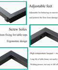 Close-up details of Two Pack Rock Solid Steel Table Legs For Custom Home Desks And Dining Tables With Hella Tough Matte Black Finish.