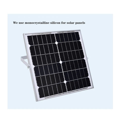 JUDYSSY Spot Lighting Solar Flood Lights Outdoor Remote Control Led Solar Powe monocrystalline silicon solar panel close-up.