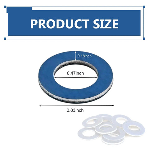 Oil Drain Plug Gasket Set 24 Pcs M12 Aluminum Crush Washers for Toyota Camry RAV4 Tacoma Lexus RX NX Scion TC XB Replacement 9043012031 Leak Proof Seals Kit, blue washer size 0.83inch