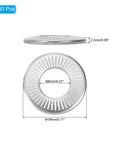 Bad Ass Pack of 304 Stainless Steel Flat Washers M8 18 Mm Belleville Spring Discs plus Conical Knurled Gasket Perfect for Car Build Auto Repair or Industrial Use Where You Require High Durability and Solid Grip Never Lose. 80 pcs, 18mm washer