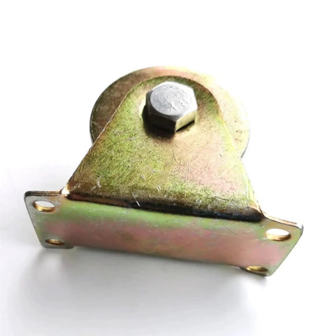 Heavy Duty V Groove Caster Wheel Three Inch Steel Pulley Built Like A Tank For Sliding Doors And Industrial Carts featuring a secure bolt.