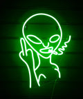 Green Alien Neon Light Wall Sign With LED Glow For Man Cave Bar Gameroom Bedroom And Home Decor Perfect For Halloween Decor