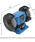 Essential 5 Inch Bench Grinder With Adjustable Eye Guards And Work Light For Sharpening Tools Knives Bits, side view showing dimensions.