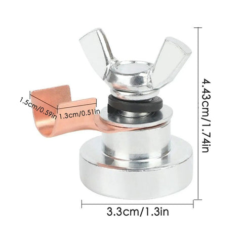 Heavy Duty Magnetic Welding Ground Clamp With Super Strong Hold For Metal Fabrication And Shop Repairs with a copper clip.