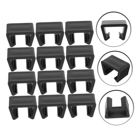 12 Pack Garden Furniture Clips For Patio Sofas And Outdoor Sectionals Wicker Chair Fasteners in black, shown in multiple angles