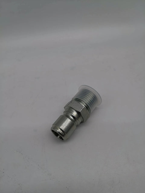 Close-up of metal 1/2-inch male-thread quick-connect pressure washer adapter