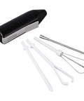 Portable Mini Mixer With Four Attachments For Beating Eggs Whipping Cream Mixing Dressings And Frothing Drinks Lightweight Easy To Use Black
