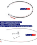 Beefy Universal Stainless Steel Braided Throttle Cable Kit With Adjustable Automotive Accelerator Cable, showing lengths and Allen wrench