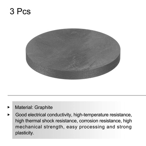 High Purity Graphite Block Disk Ingot 50x5mm Electrode Plate Sheet Pack Of 3 for Labs and Foundries