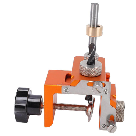 Double Hole Positioning Locator Drill Guide Jig With Adjustable Clamping For 15-25mm Board Thickness And 20-33mm Connector Length