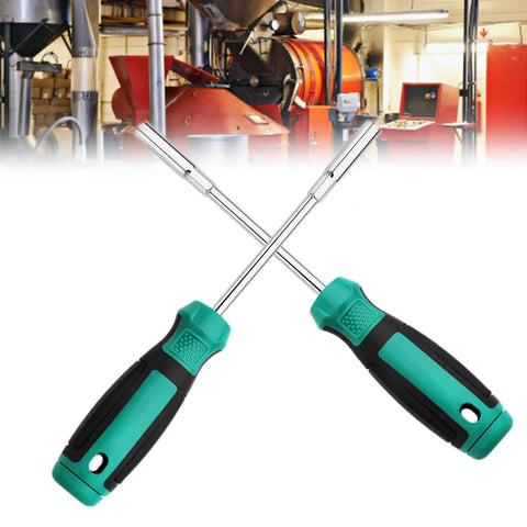 Fort Knox Tough Hex Nut Driver Socket Set Featuring Six Millimeter Wrench And Precision Screwdriver Bits, ergonomic dual screwdrivers.