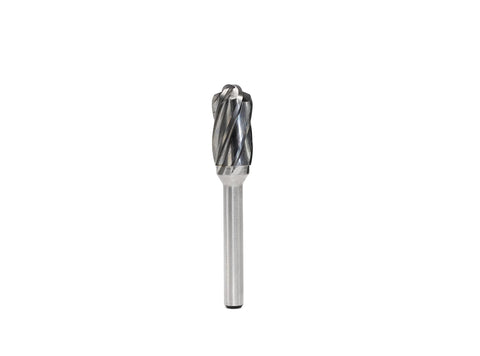 Front view: YUFUTOL 5-piece carbide burr set for aluminum, 1/4 in shank