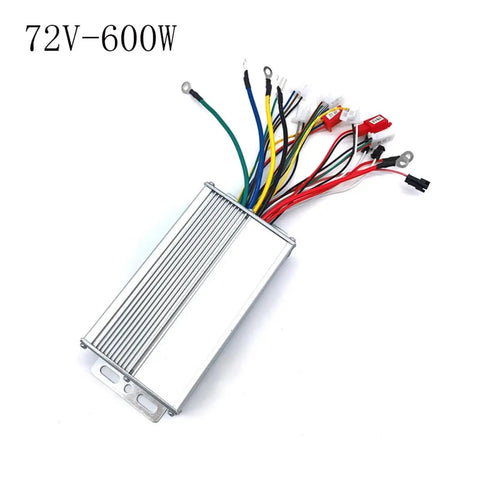 72V 600W motor controller module with wires, similar design to 48V 450W Brushless Motor Controller For Electric Bikes And E Scooter.