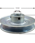 Side view of Single Groove Web Pulley For V Belt Drive 4.5 Inch Outside Diameter Seven Eighths Inch Bore Carbon Steel Zinc Plated