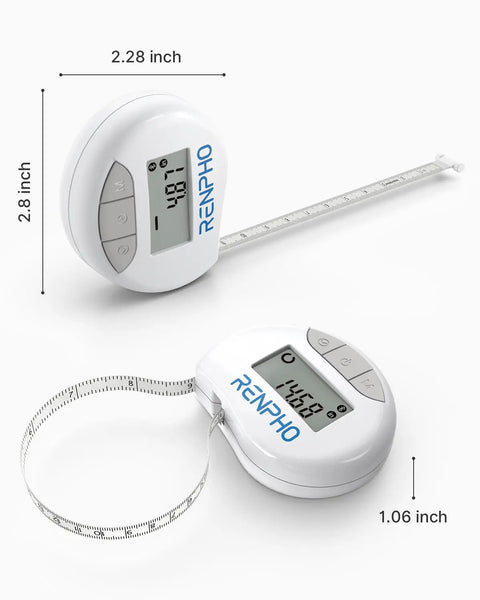 Smart Body Measuring Tape With Bluetooth App, Retractable 60In Tape Measure For Waist, Hips, Bust, And Arms, Muscle Gain Tracking