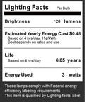 Outdoor Landscape Lighting Kit With Dusk To Dawn Sensor Controller lighting facts showing 120 lumens and 6.85 years lifespan