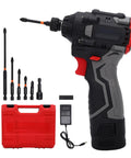 Heavy Hitter Cordless Drill Set Featuring Variable Speed Settings And Knockout Torque Engine 16.8 Volt Rechargeable Battery and accessories.