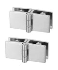 Beefy Zinc Alloy Glass Door Hinge Clamp Set For 5 To 8mm Panels, 2 Pieces, 180 Degree Swing, corrosion resistant design
