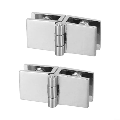 Beefy Zinc Alloy Glass Door Hinge Clamp Set For 5 To 8mm Panels, 2 Pieces, 180 Degree Swing, corrosion resistant design