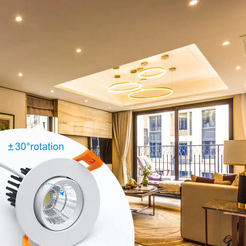 2 Inch LED Downlight 3W Recessed COB Dimmable Ceiling Light 3000K Warm White With CRI80 And Built In Driver, modern home view