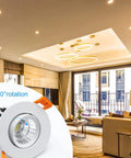 2 Inch LED Downlight 12 Pack Recessed COB Dimmable Ceiling Lights 3W 3000K Warm White CRI80 With LED Driver Low Power Aluminum Housing