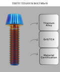 Ultralight Titanium M5x18 Bolts With Tapered Head Hex Socket For Bike Stem And MTB Accessories Burnt Blue 6 Pack