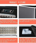 Fast Acting Countertop Ice Maker With Clear Viewing Window And Touch Control Self Wash Cracks Out Fifty Pounds Daily, showing stainless steel body and control panel.