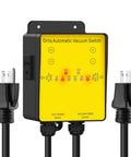 Front view of Ortis automatic vacuum switch; yellow 220V control box with dual power cords